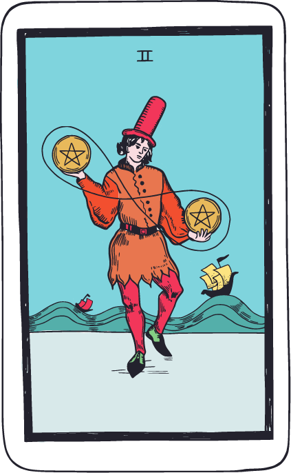 คุณได้ไพ่ Two of Pentacles