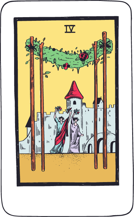 คุณได้ไพ่ Four of Wands