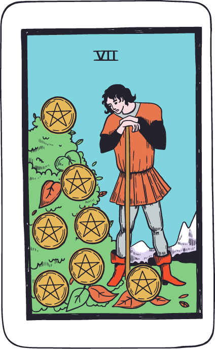 คุณได้ไพ่ Seven of Pentacles