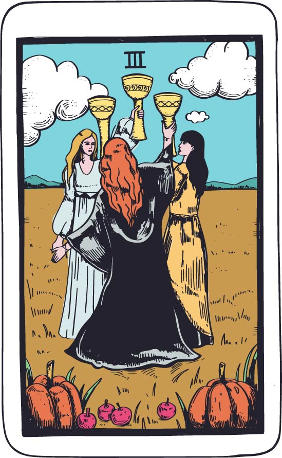 คุณได้ไพ่ Three of Cups