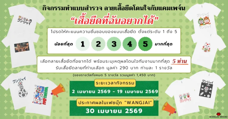 กิจกรรมทำแบบสำรวจลายเสื้อยืดโดนใจกับแคมเพจน์ "เสื้อยืดที่ฉันอยากได้"